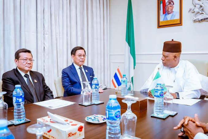 Vice President and Thailand's Deputy Prime Minister and Minister of Foreign Affairs at the Presidential Villa in Abuja